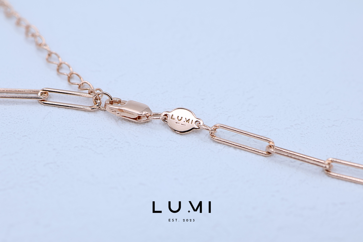 LUMI - 18k Rose Gold Vermeil, Sterling Silver Paper Clip Necklace