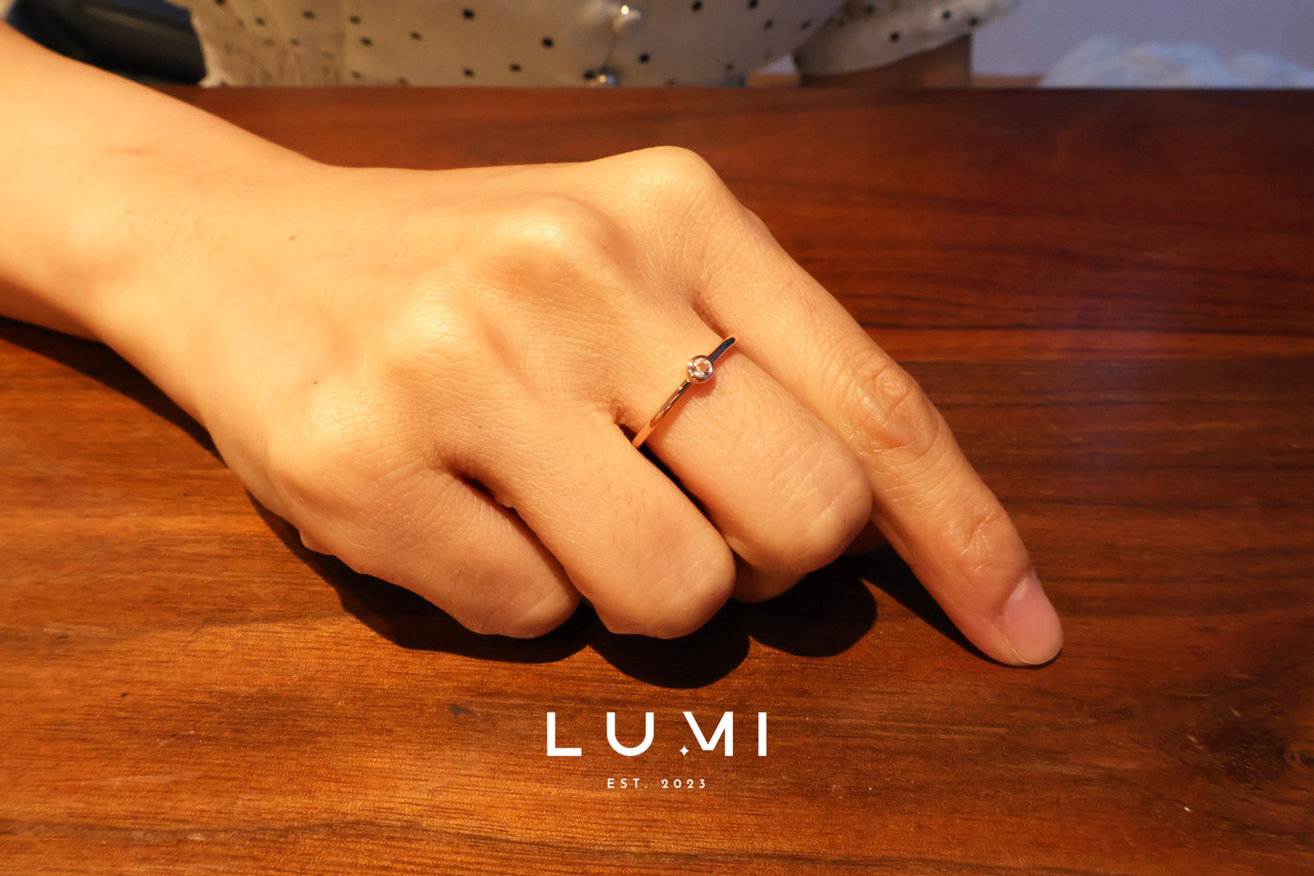LUMI - 18k Gold Plated, Sterling Silver, Natural Topaz Solitaire Ring