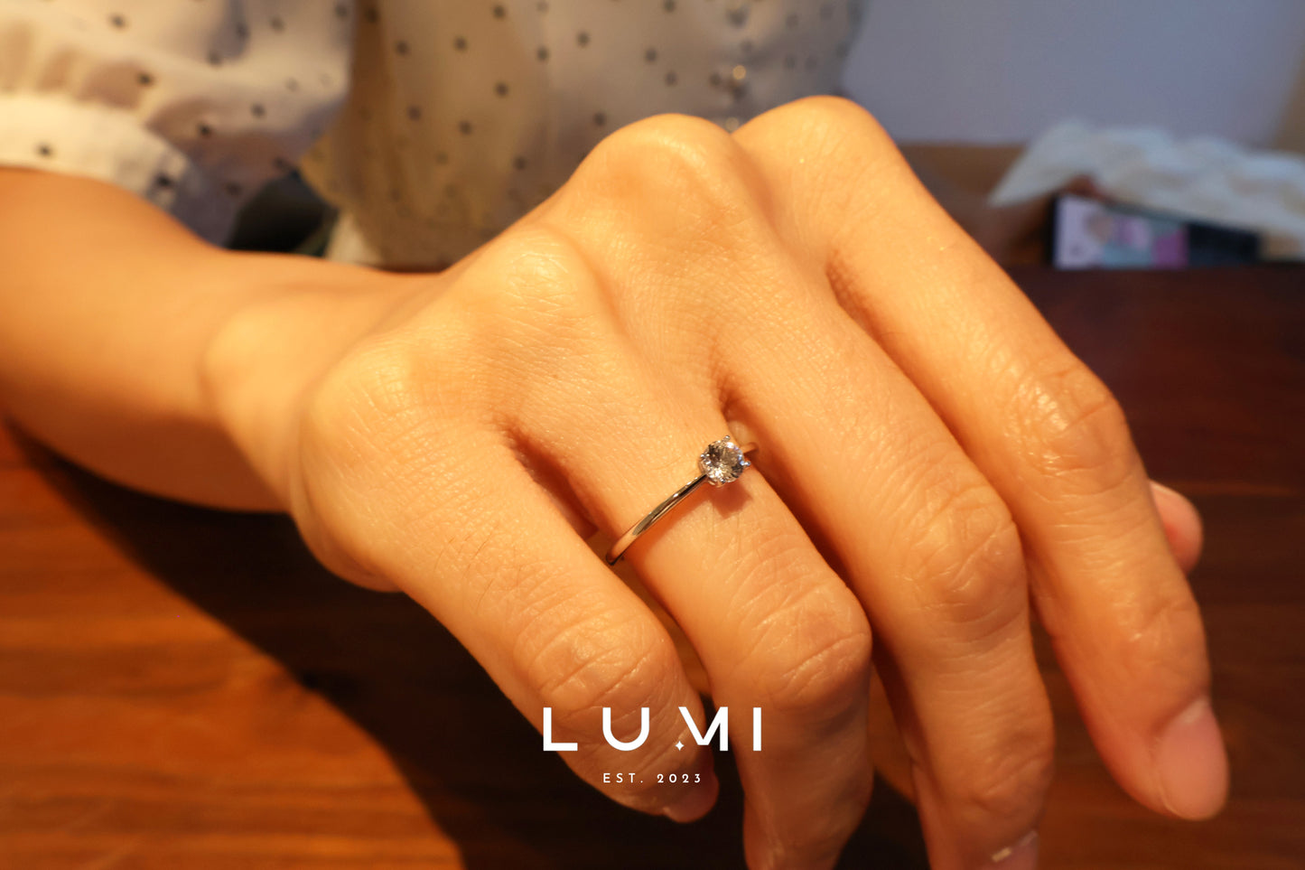 LUMI - Rhodium Plated, Sterling Silver, Natural Topaz ring