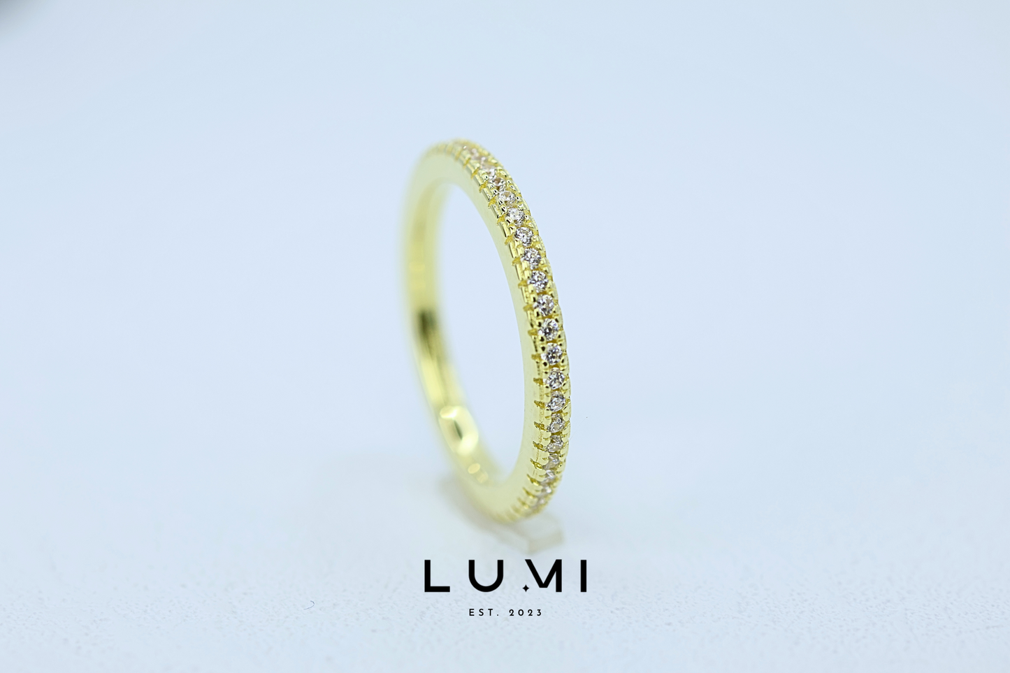 LUMI - 14k Yellow Gold Plated , Sterling Silver Full mounted Eternity Ring