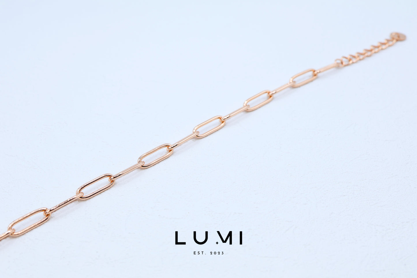 LUMI - 18k Rose Gold Vermeil, Sterling Silver Paper Clip Bracelet
