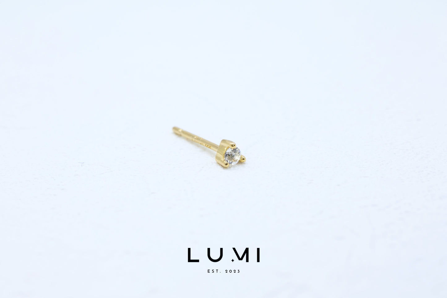 LUMI - 18k Gold Plated, Sterling Silver, Natural Topaz Stud Earring