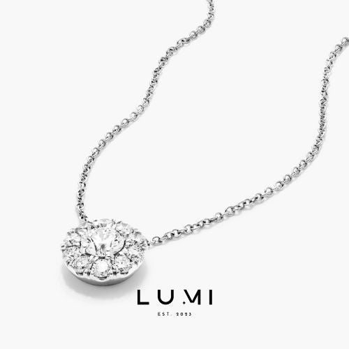 LUMI 18k Solid Gold - IGI Hearts &amp; Arrows 2.74 ctw, Lab Grown Diamond Necklace