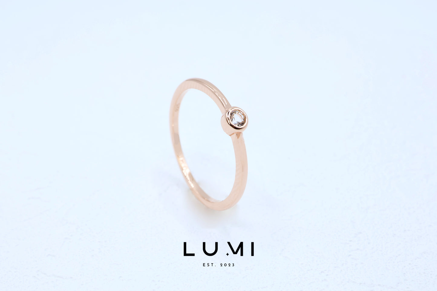 LUMI - 18k Gold Plated, Sterling Silver, Natural Topaz Solitaire Ring