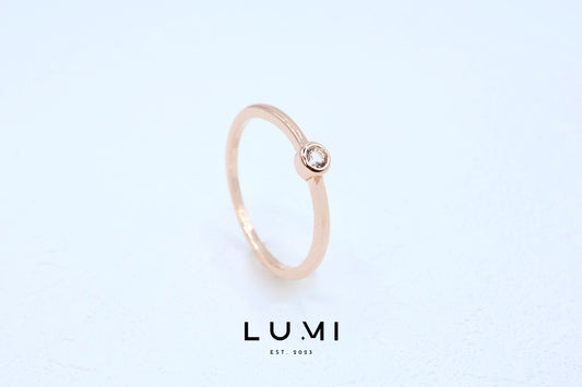 LUMI - 18k Gold Plated, Sterling Silver, Natural Topaz Solitaire Ring