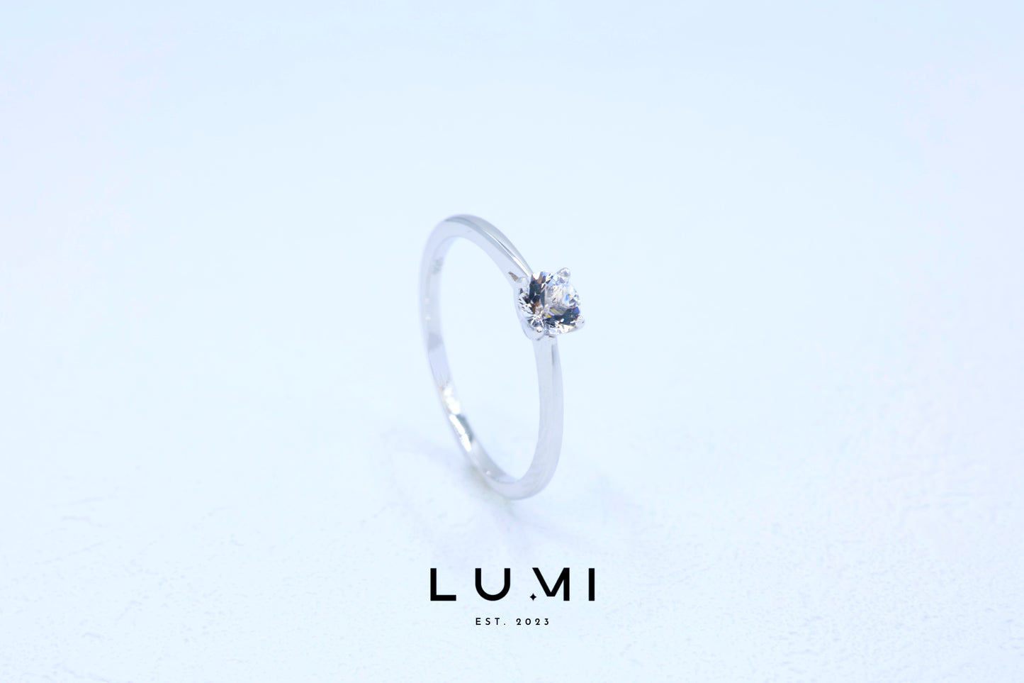 LUMI - Rhodium Plated, Sterling Silver, Natural Topaz ring