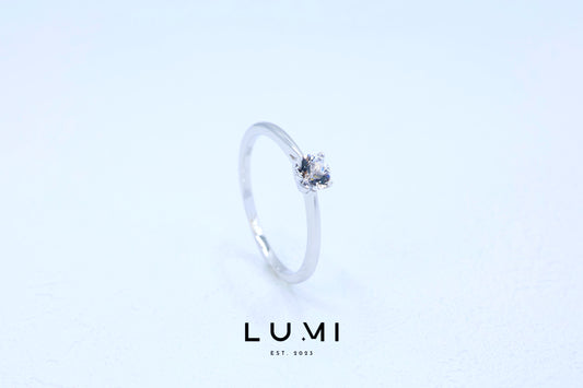 LUMI - Rhodium Plated, Sterling Silver, Natural Topaz ring