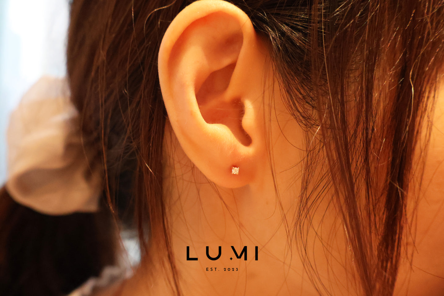 LUMI - 14k Rose Gold Plated, Sterling Silver Stud Earring