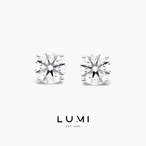 LUMI 18k Solid Gold - 4.01 carat, IGI Lab Grown Diamond Stud Earring