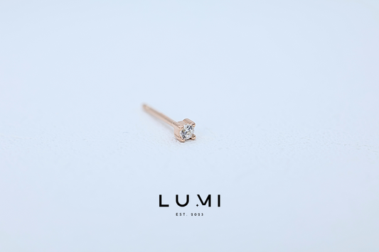 LUMI - 14k Rose Gold Plated, Sterling Silver Stud Earring