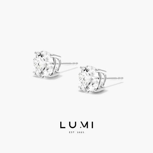 LUMI 18k Solid Gold - 4.01 carat, IGI Lab Grown Diamond Stud Earring