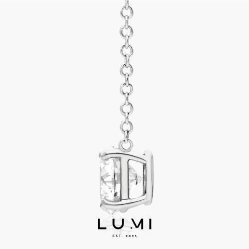 LUMI 18k Solid Gold - 3.01 carat, E color, VS1, IDEAL cut, Lab Grown Diamond Necklace