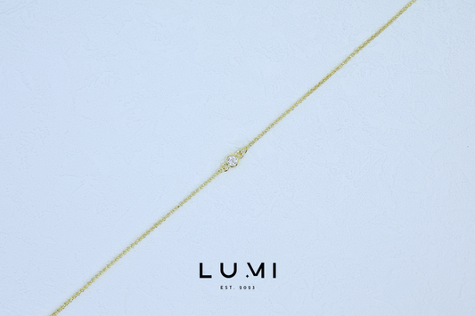 LUMI - 14k Yellow Gold Plated, Sterling Silver Bezel setting Bracelet